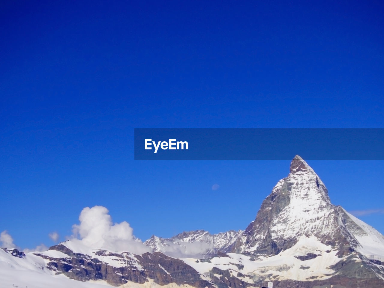 Matterhorn zermatt land lmark mountain peak in green city zero carbon of switzerland