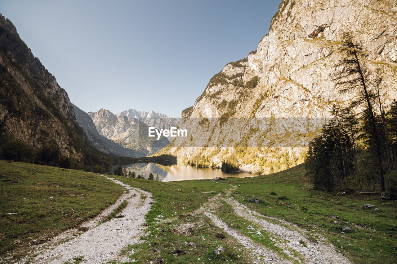 Scenic view of mountains against clear sky