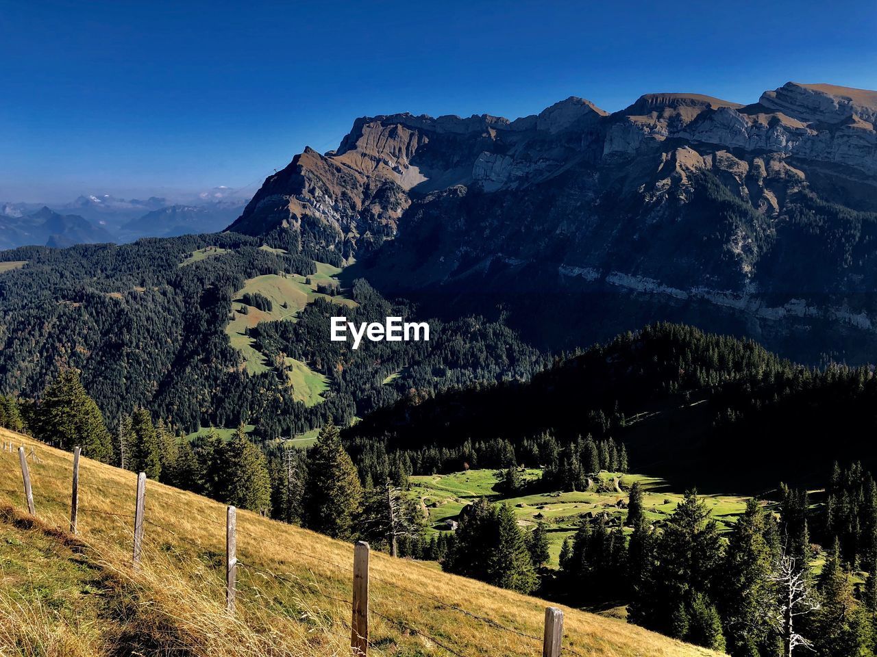 Scenic view of landscape against clear sky