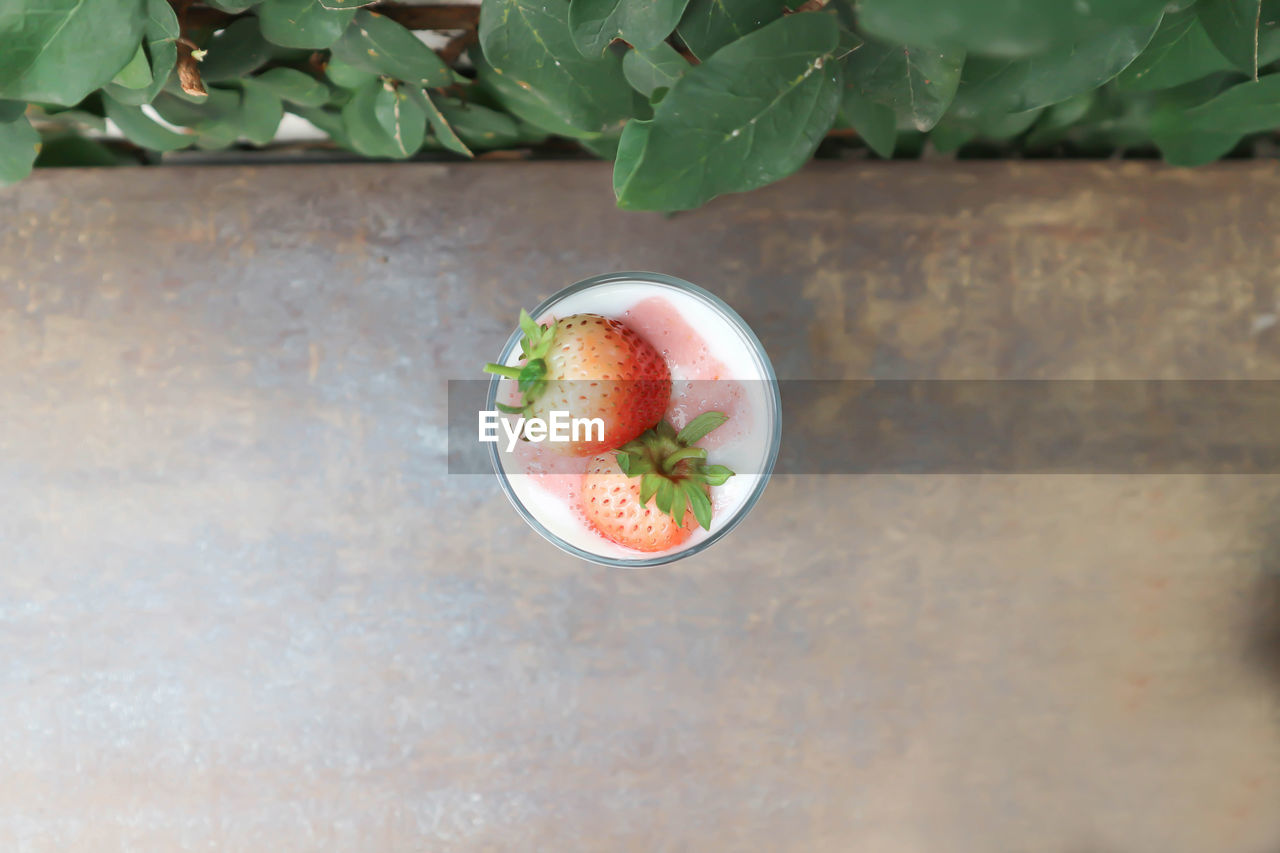 DIRECTLY ABOVE SHOT OF FRUIT ON TABLE