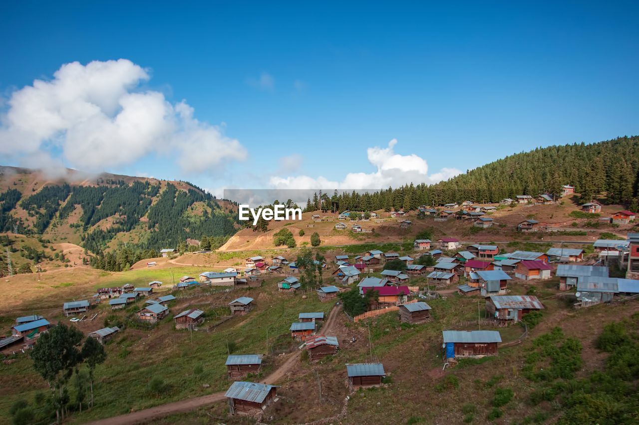 Panoramic view of townscape against sky