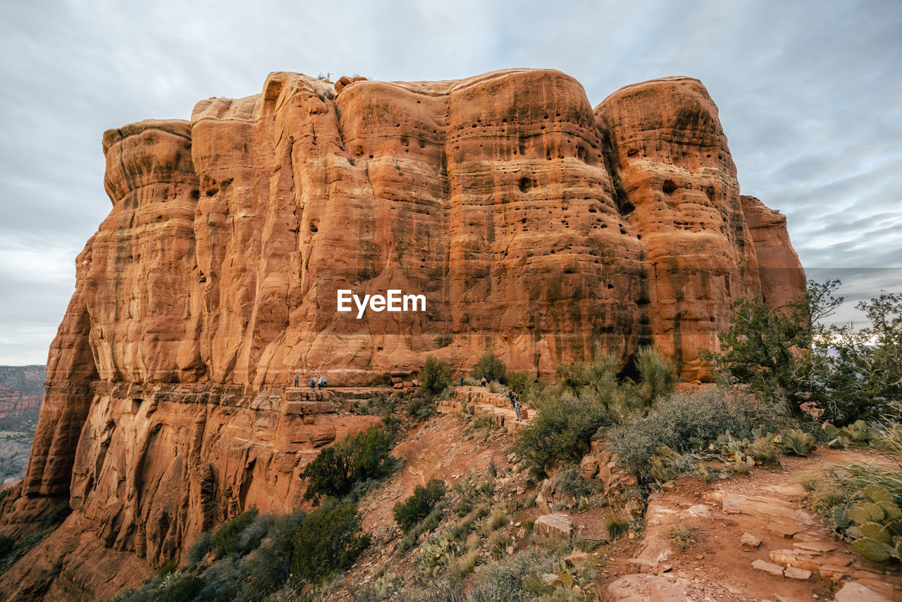 People at view point of cathedral rock in sedona arizona.