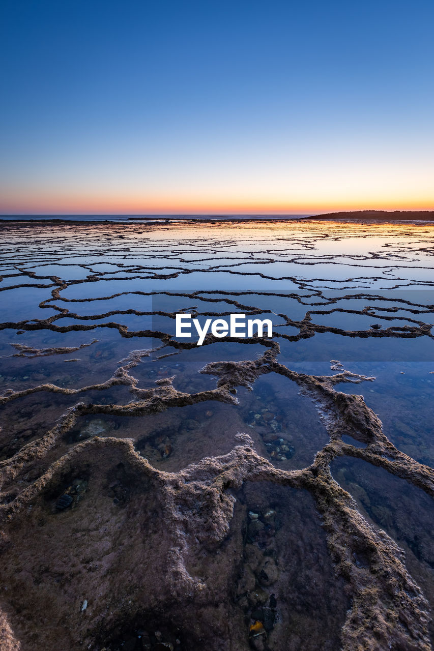 SCENIC VIEW OF SEA AGAINST SUNSET SKY