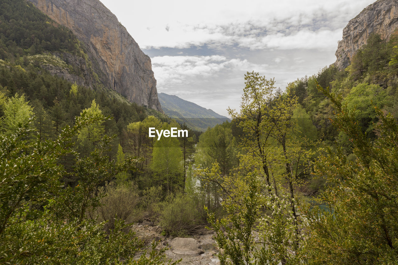 Scenic view of mountains against sky