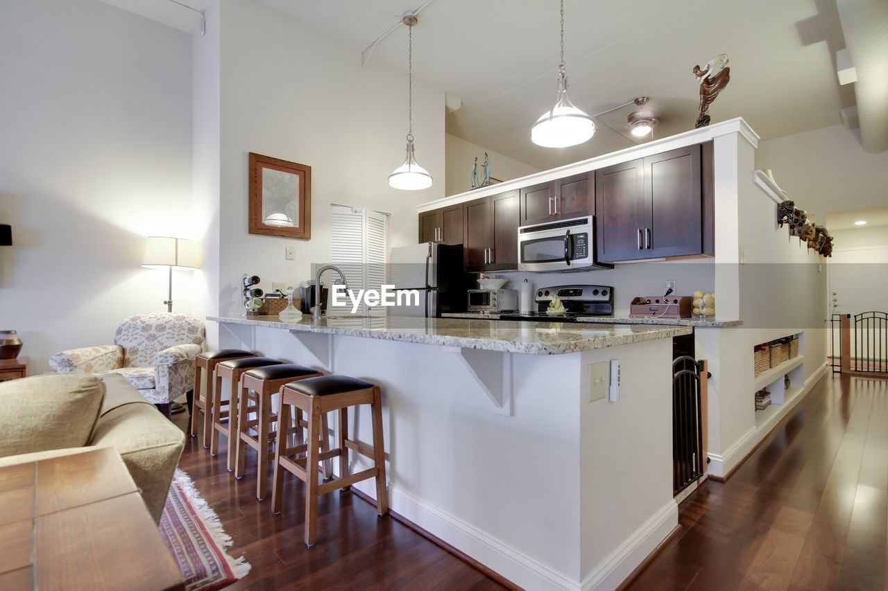 Interior of empty kitchen