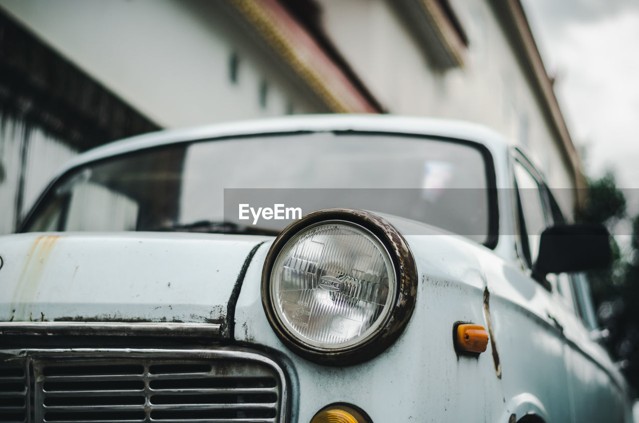 Close-up of vintage car