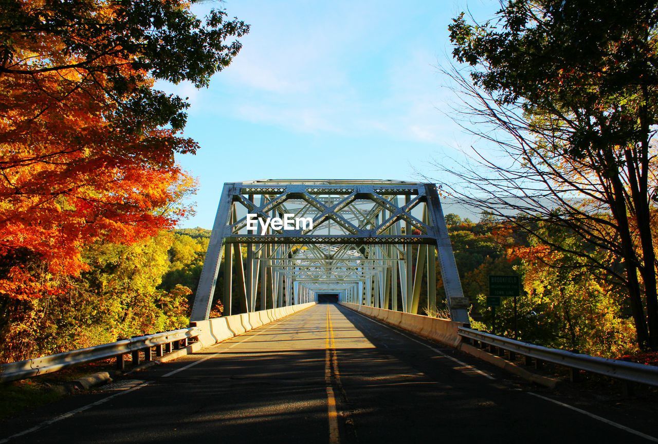 Empty bridge during autumn