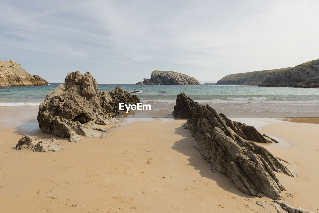 Scenic view of beach against sky