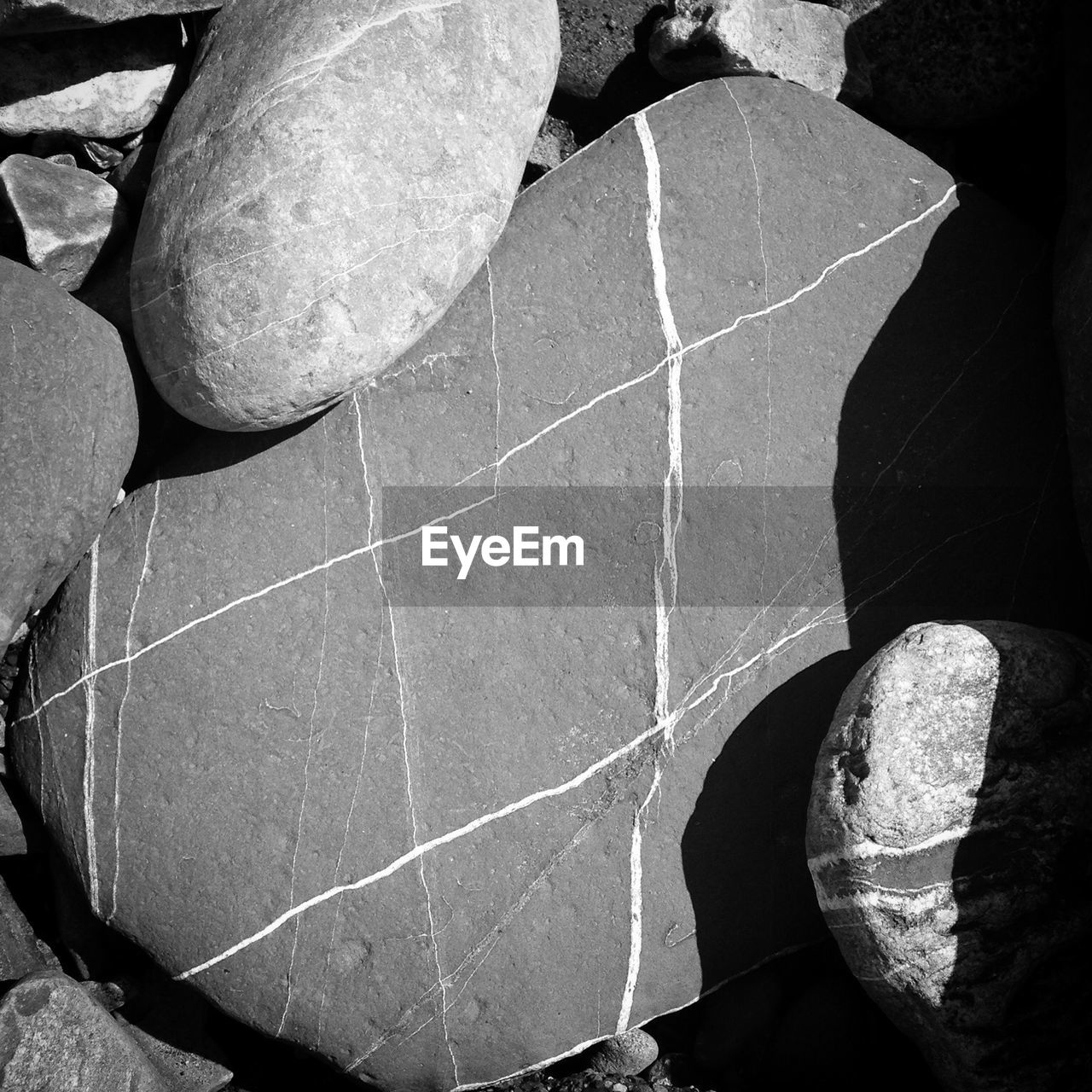 High angle view of pattern on rock at jurassic coast