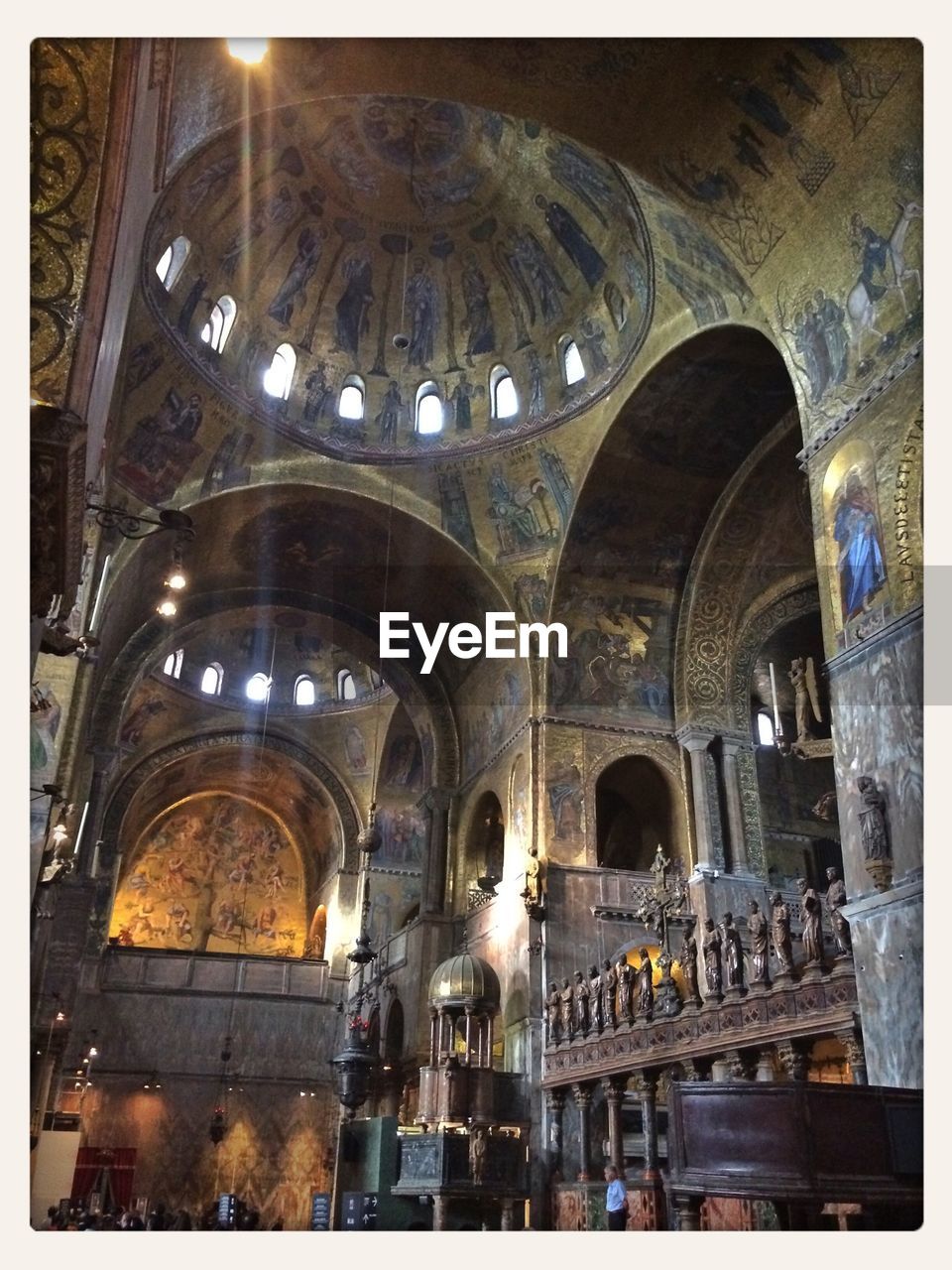 LOW ANGLE VIEW OF INTERIOR OF HISTORIC BUILDING