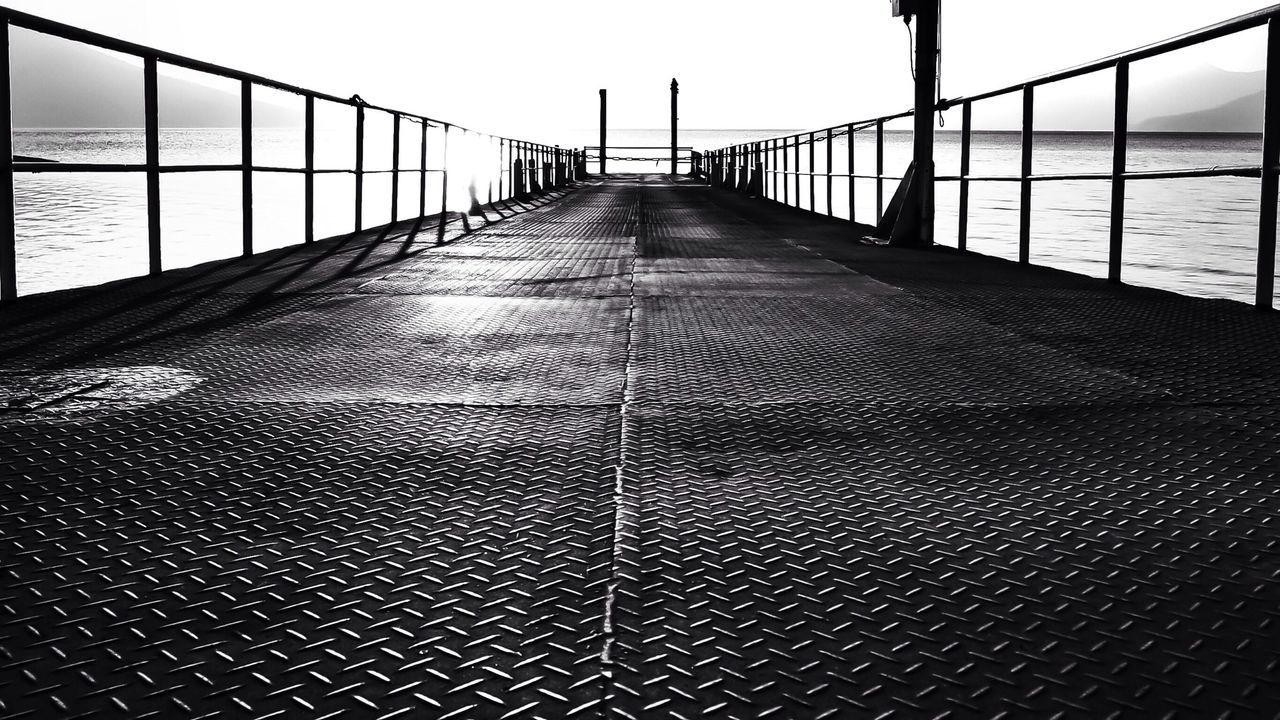 Metal pier on bridge