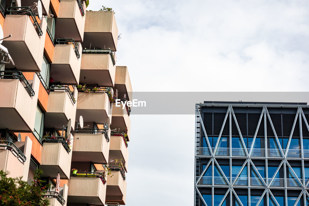 Low angle view of buildings against sky