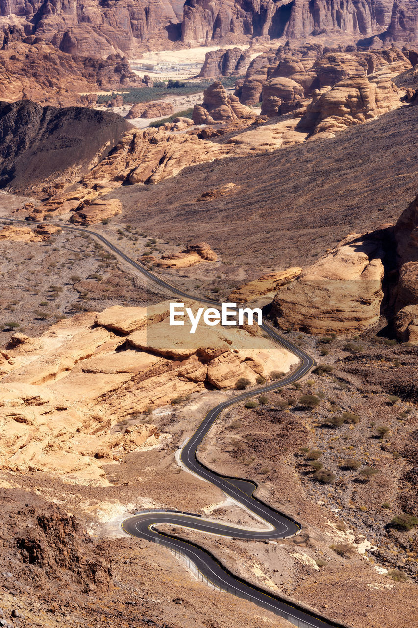 Road through the desert in saudi arabia taken in may 2022