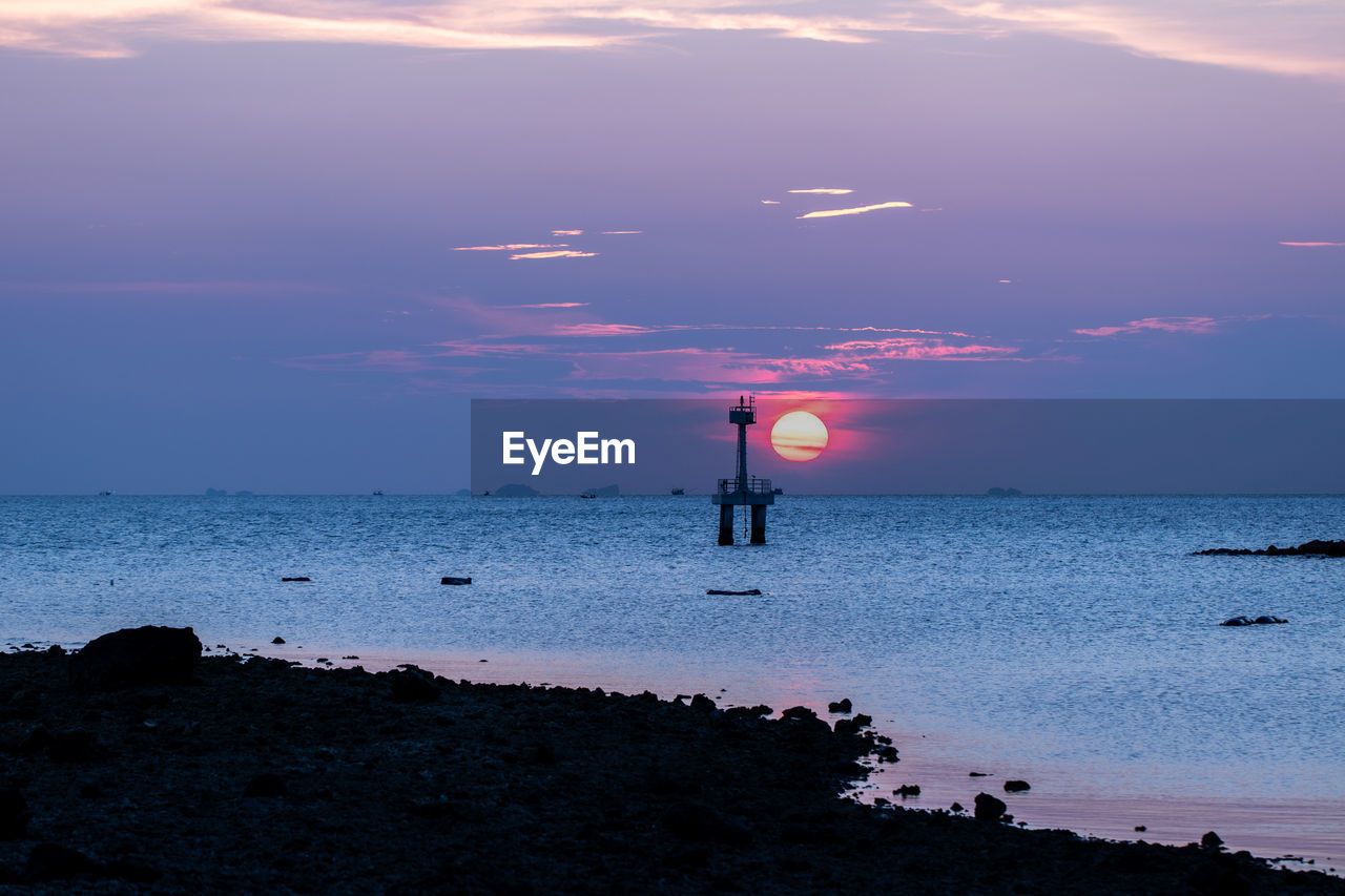 SCENIC VIEW OF SEA DURING SUNSET