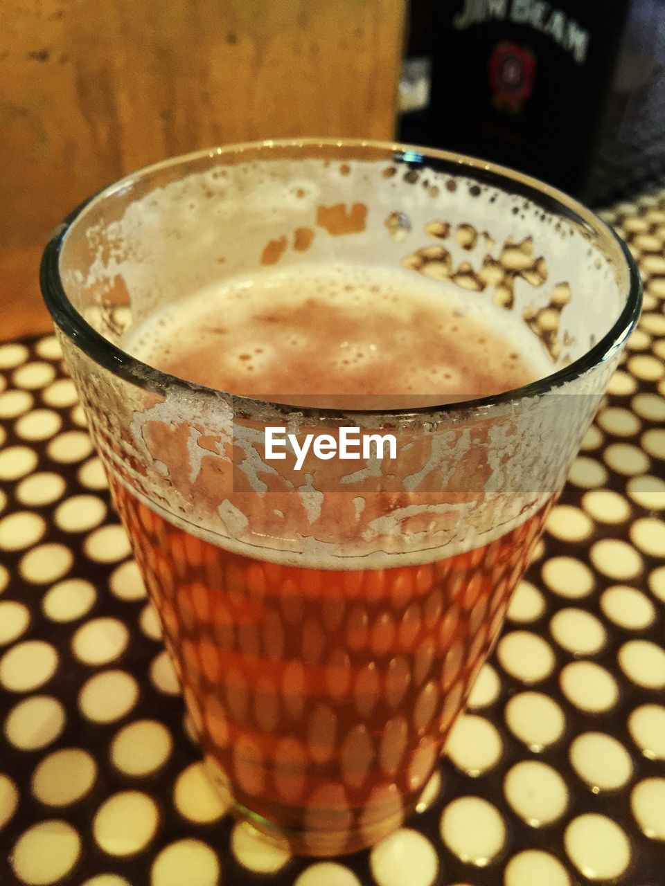 Close-up of beer on table