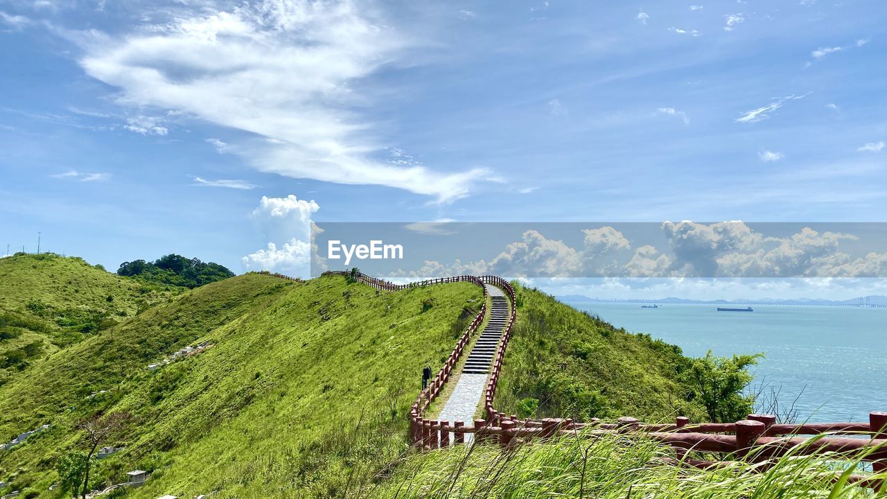 Scenic view of land against sky