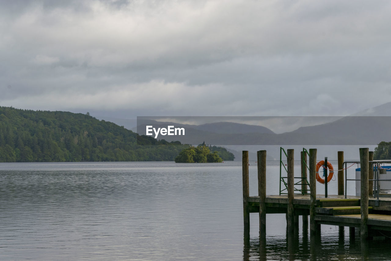 SCENIC VIEW OF LAKE AGAINST MOUNTAINS