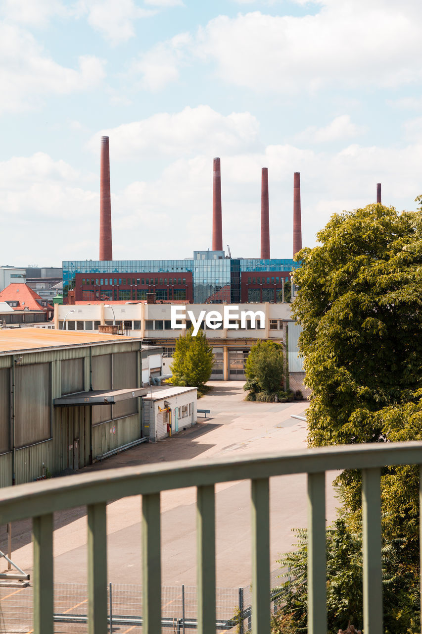 View of industrial buildings