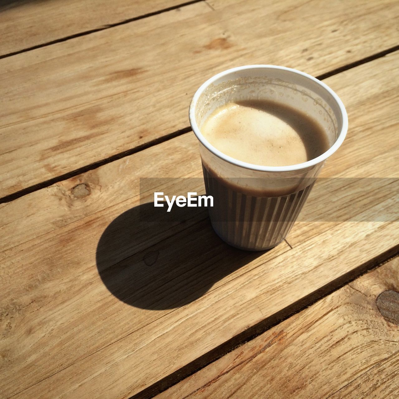 Close-up of tea on wooden table