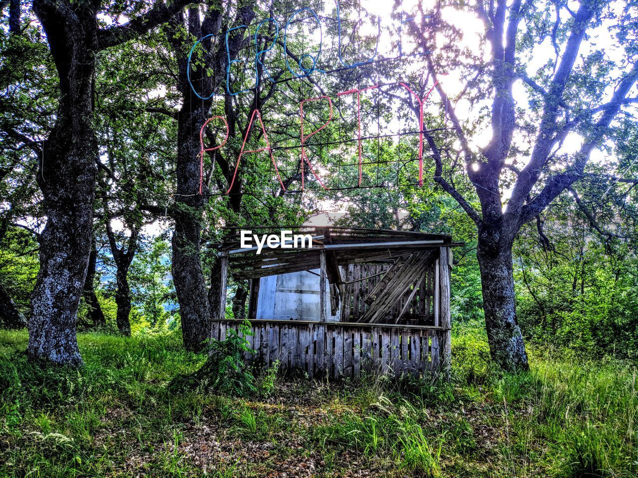 ABANDONED HOUSE ON FIELD