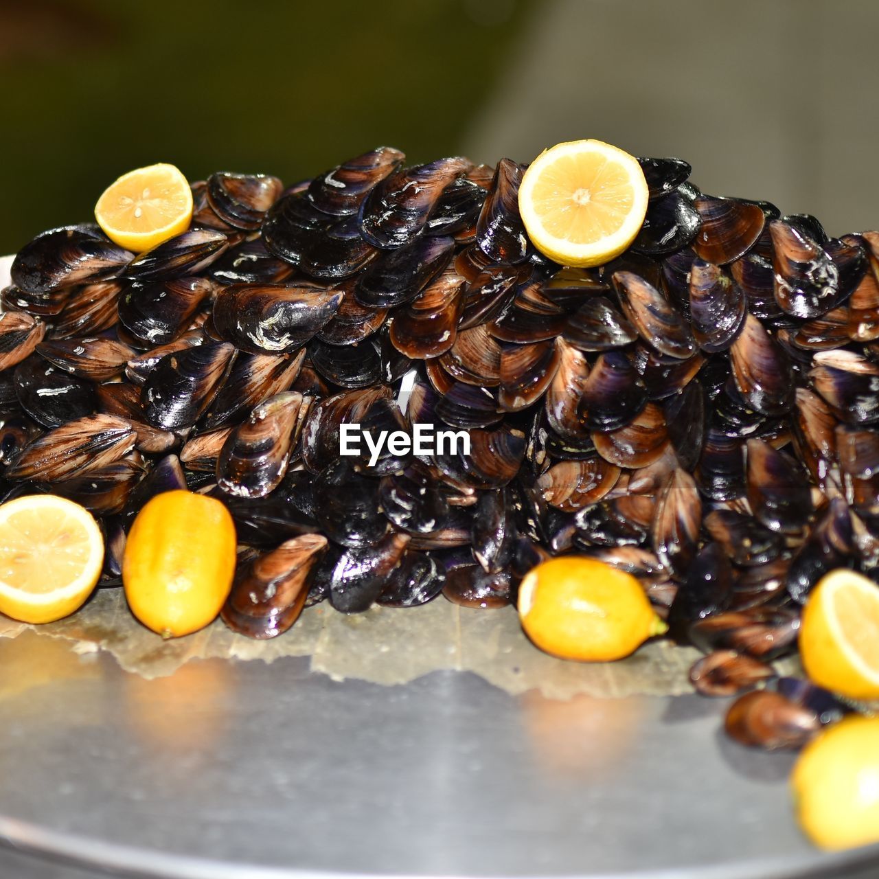 High angle view of fruits on table