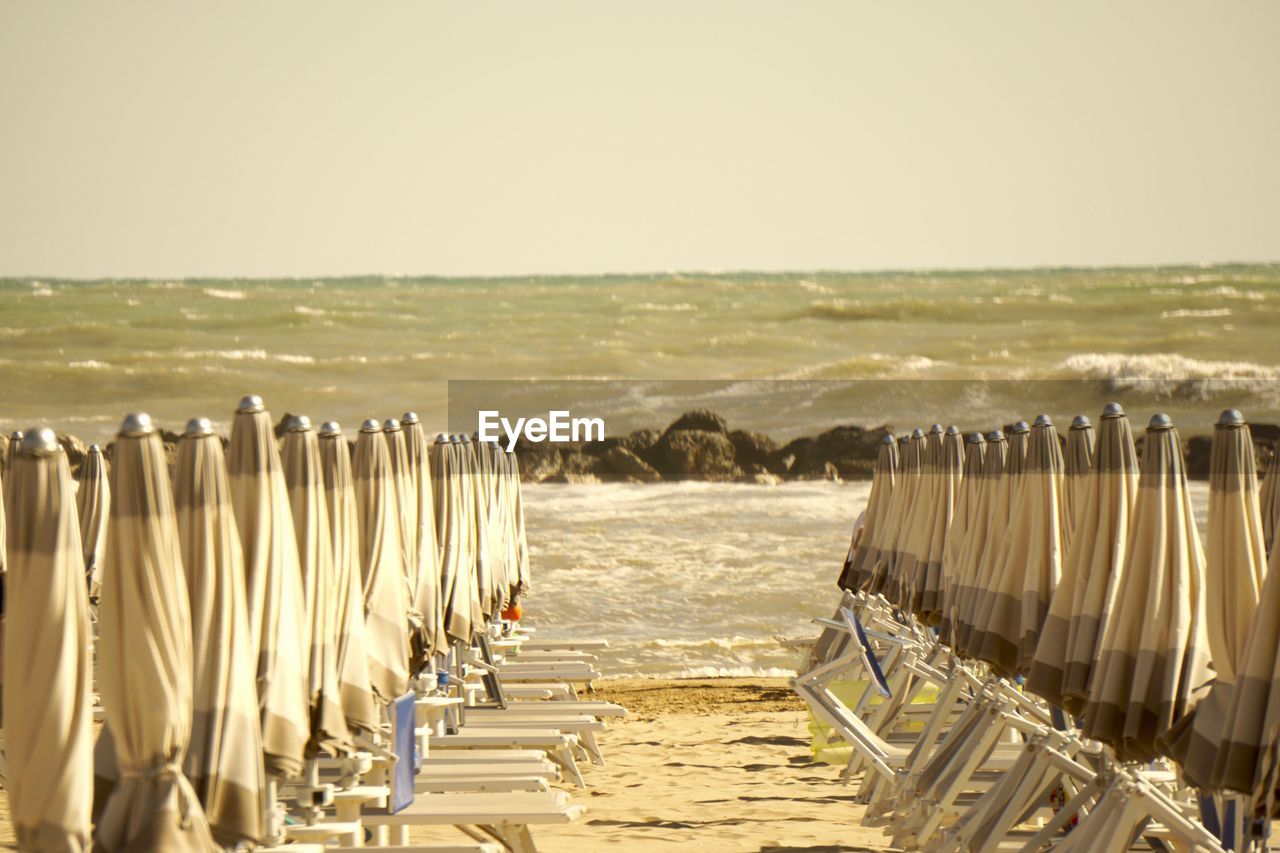 Scenic view of beach against sky