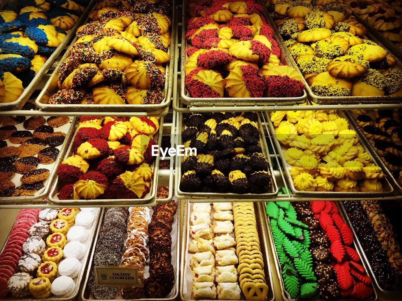 Full frame shot of cookies for sale at market stall