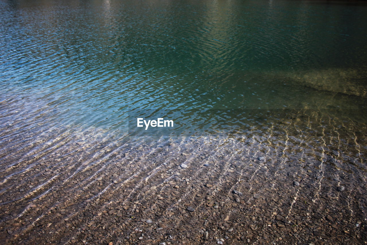 FULL FRAME SHOT OF RIPPLED WATER IN SHALLOW EDGE