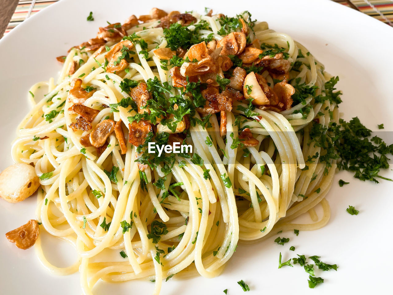 Spaghetti aglio e olio traditional italian pasta