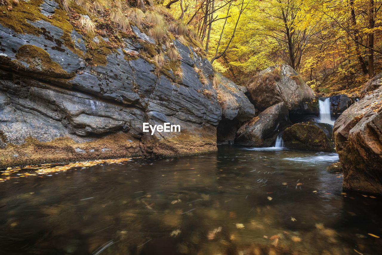 VIEW OF STREAM FLOWING THROUGH ROCKS