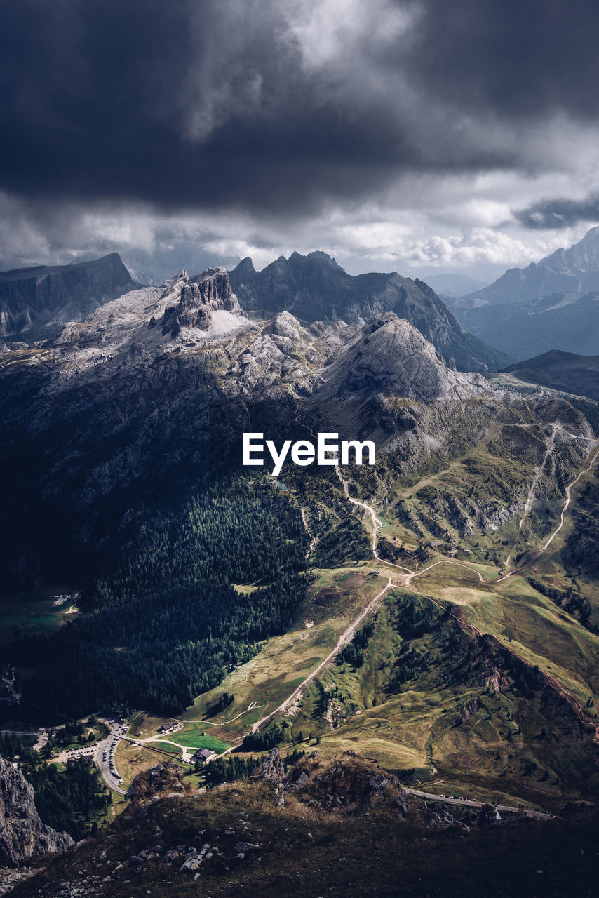 Averau peak at nuvolau mountain range, dolomites unesco