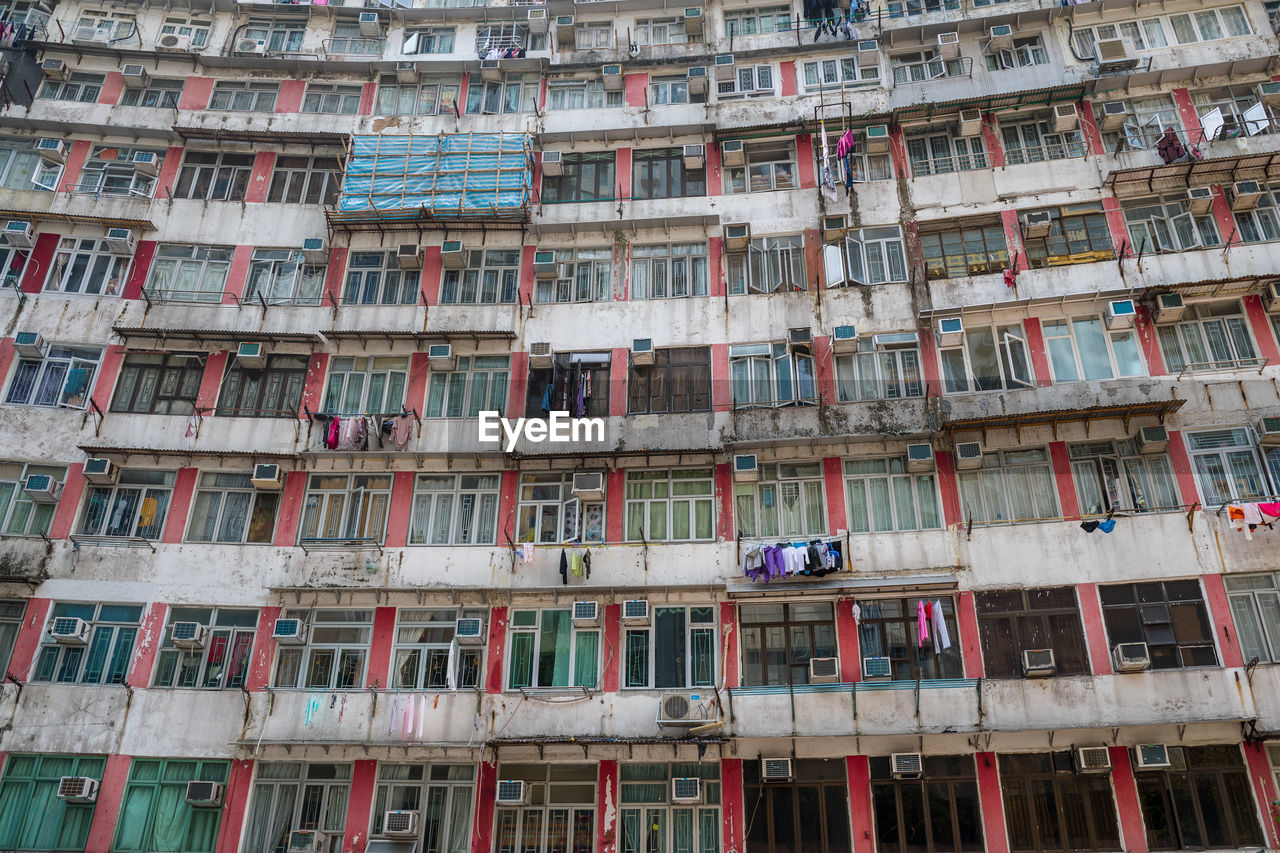 Low angle view of buildings in city