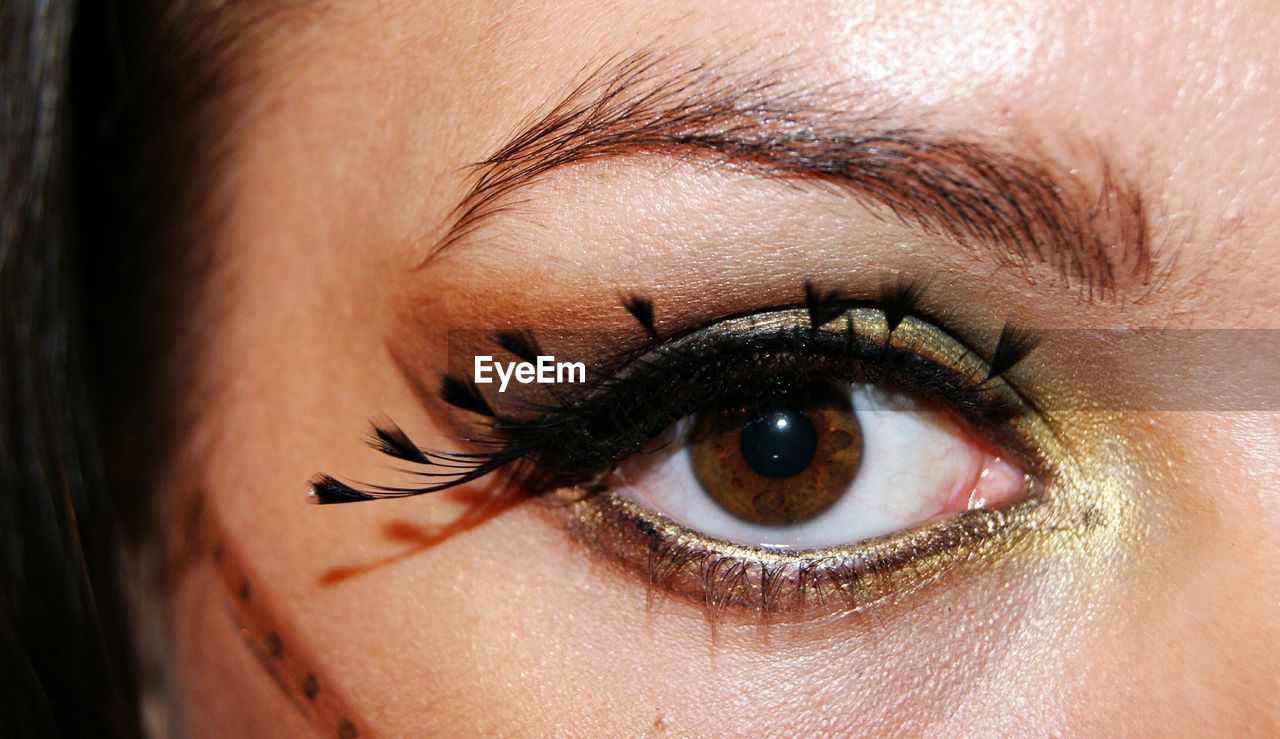 Close-up of woman eye with make-up