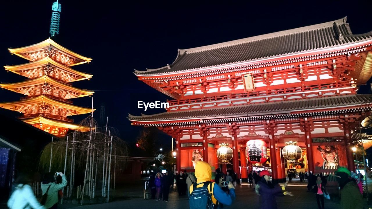 VIEW OF TEMPLE AT NIGHT