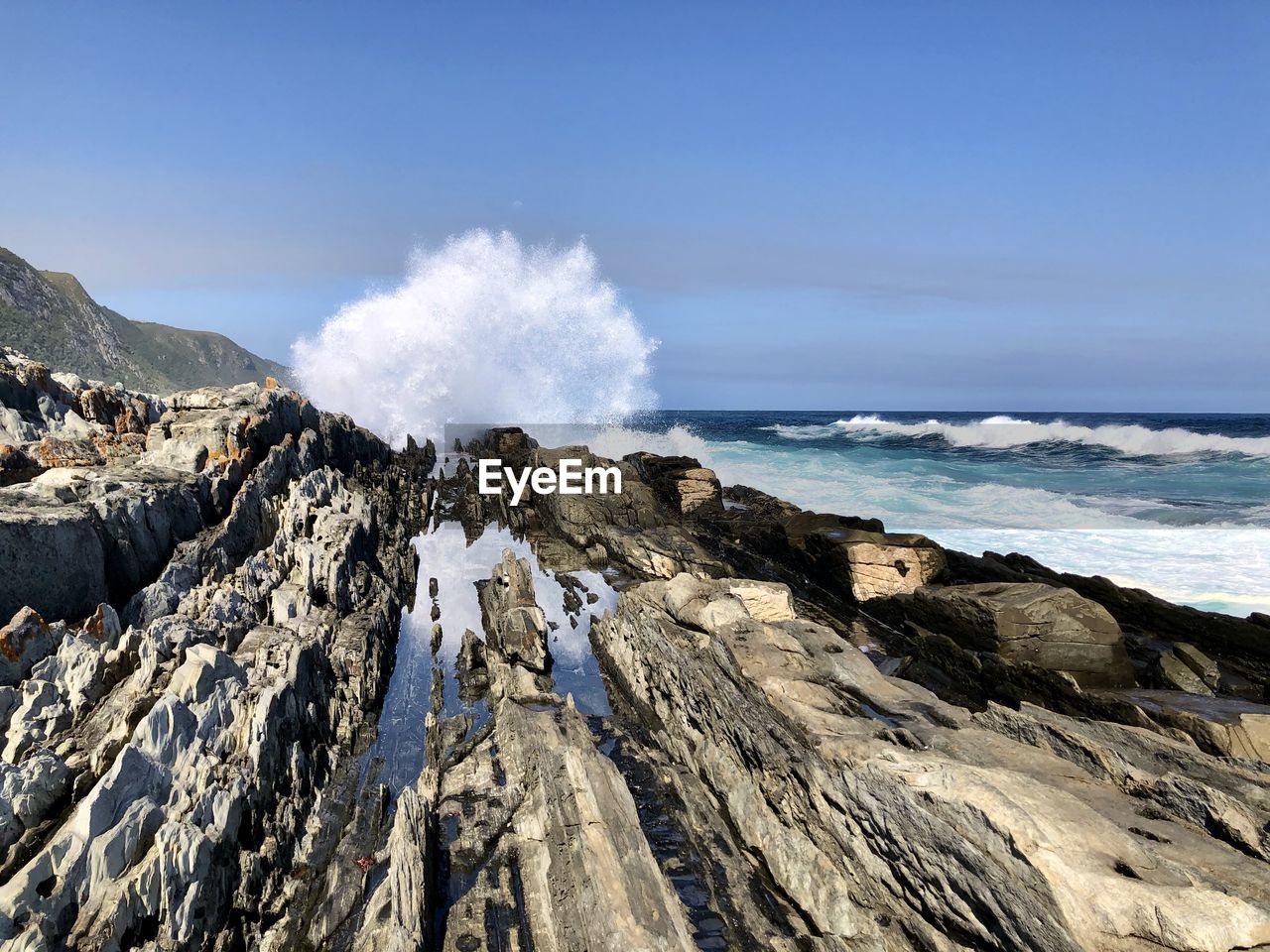 Panoramic view of sea waves