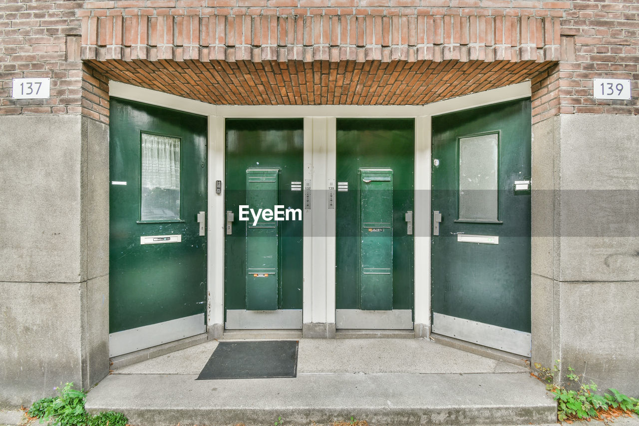 closed door of building