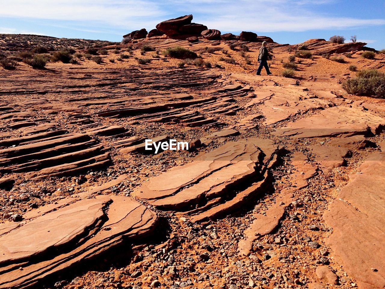 Man walking at desert