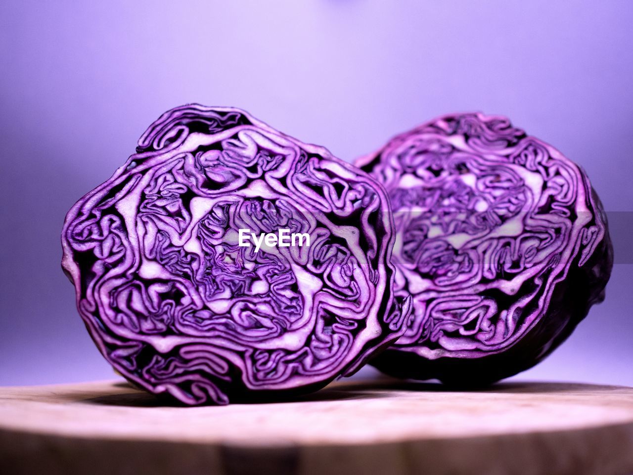 CLOSE-UP OF CABBAGE ON TABLE