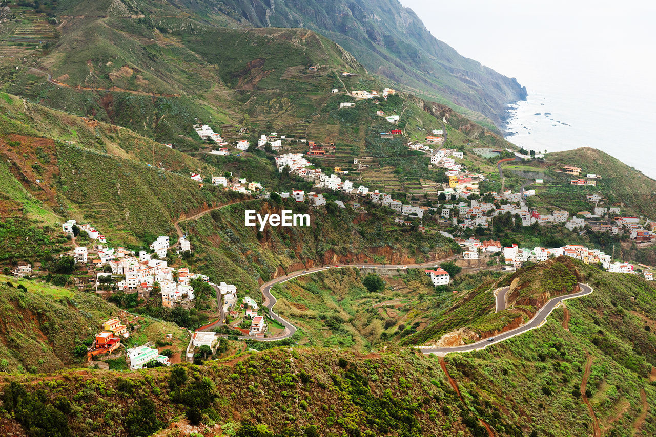 High angle view of houses