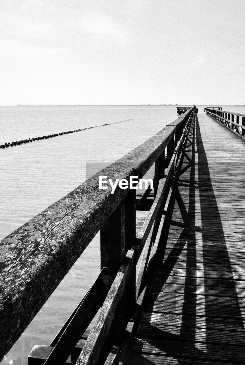 VIEW OF PIER ON SEA AGAINST SKY