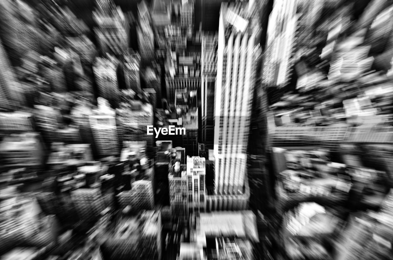 Defocused image of buildings in city