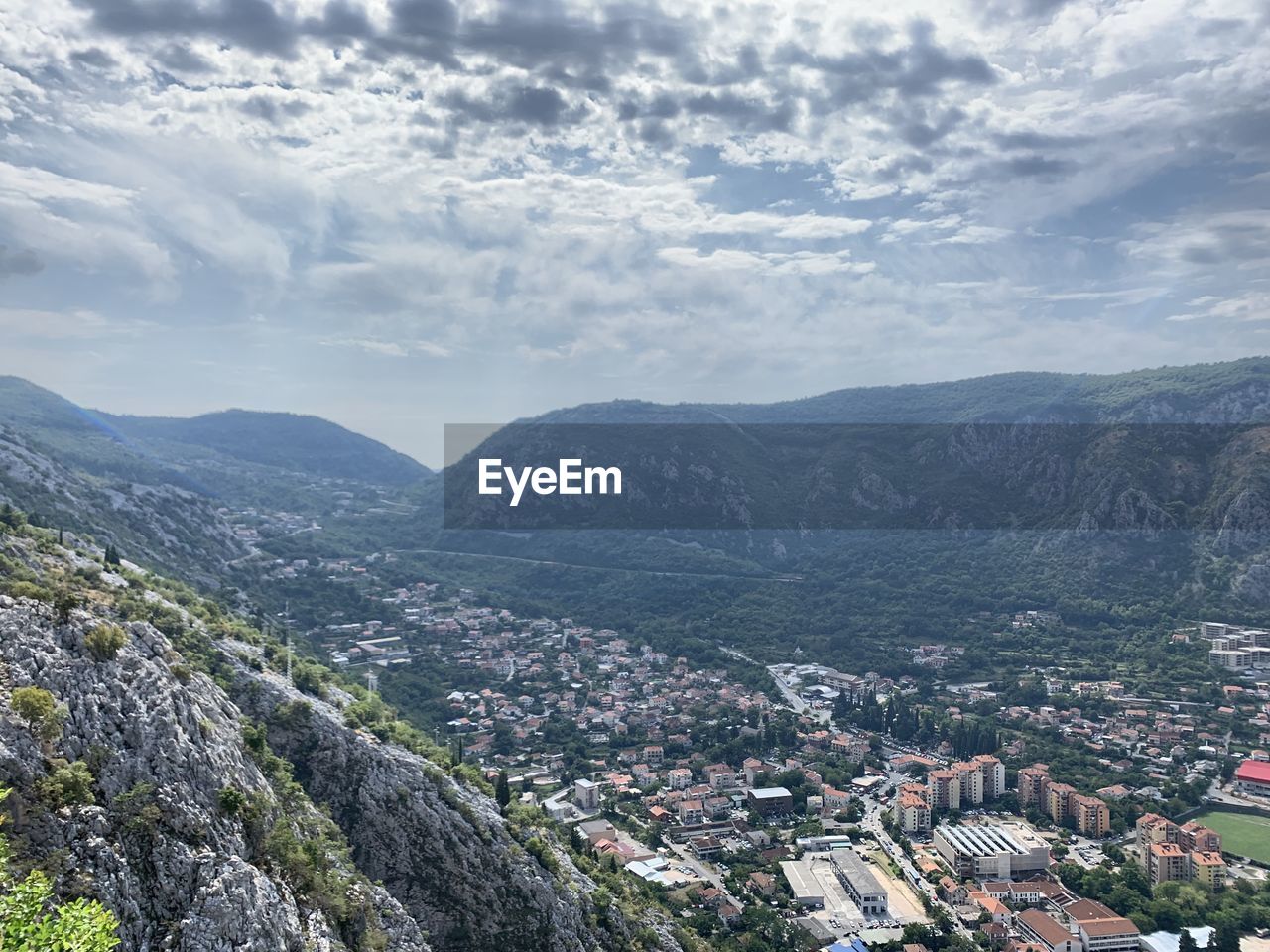 View from the mountains to the city of kotor.