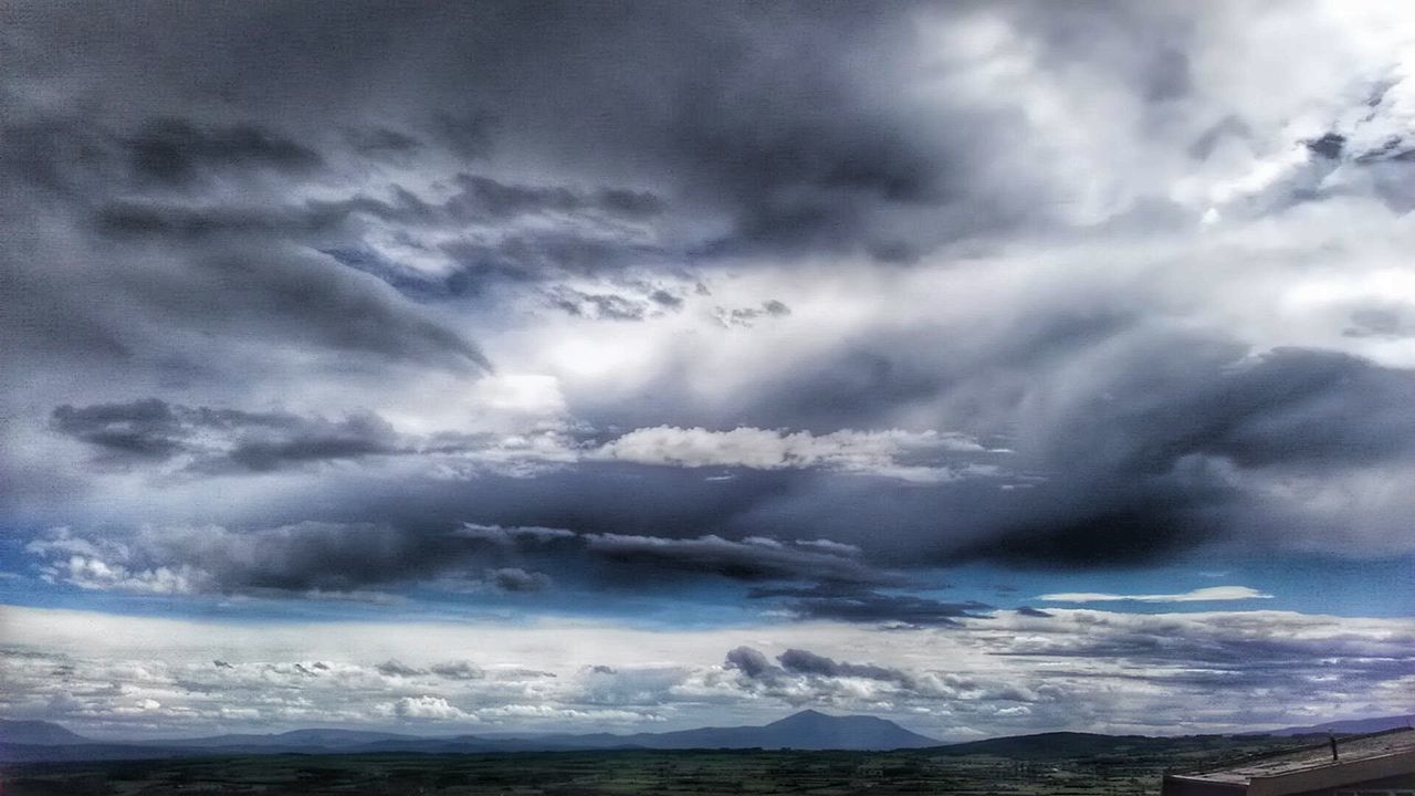 Scenic view of landscape against cloudy sky