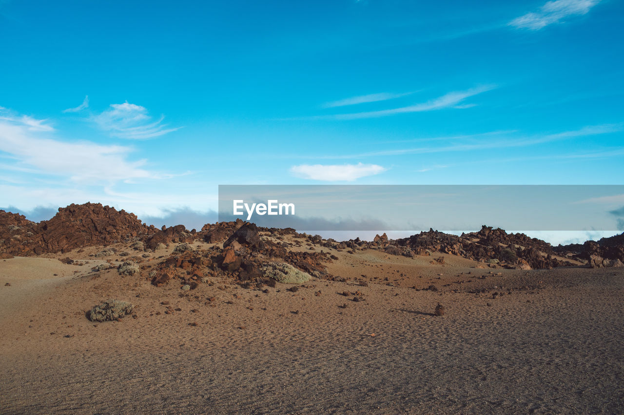 Scenic view of desert against sky