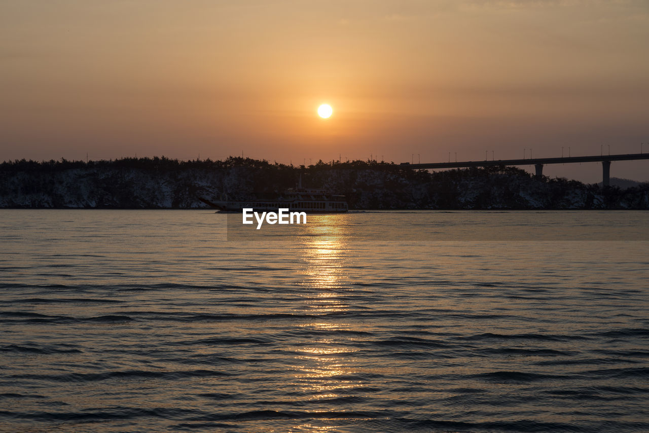 SCENIC VIEW OF SEA DURING SUNSET