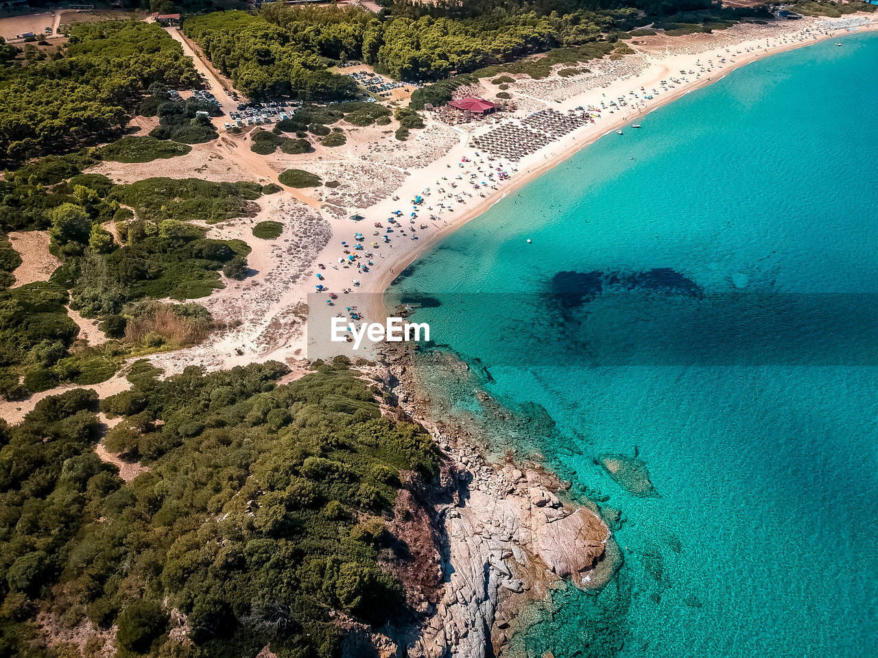 High angle view of beach