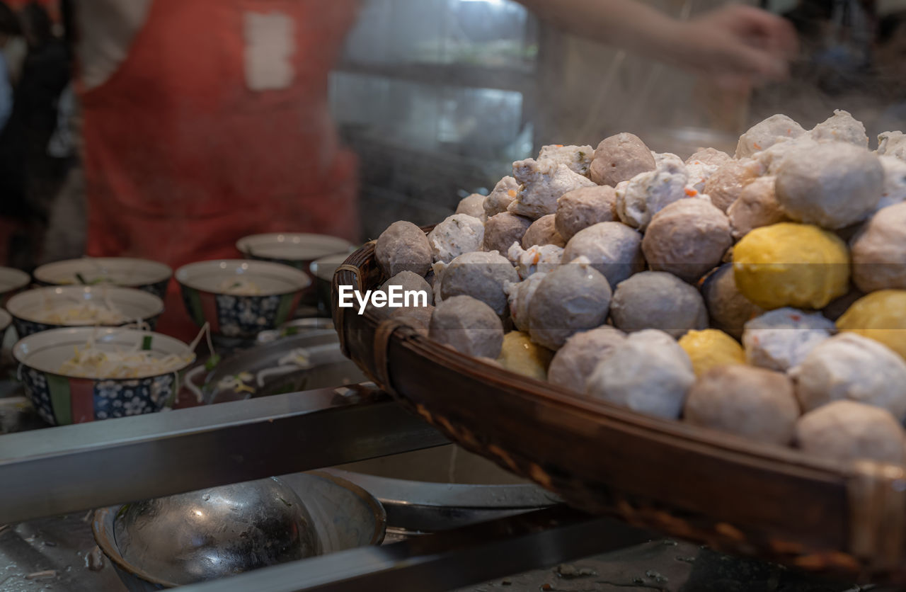 Fish ball,meat ball,pork ball is traditional food at jiufen in taiwan