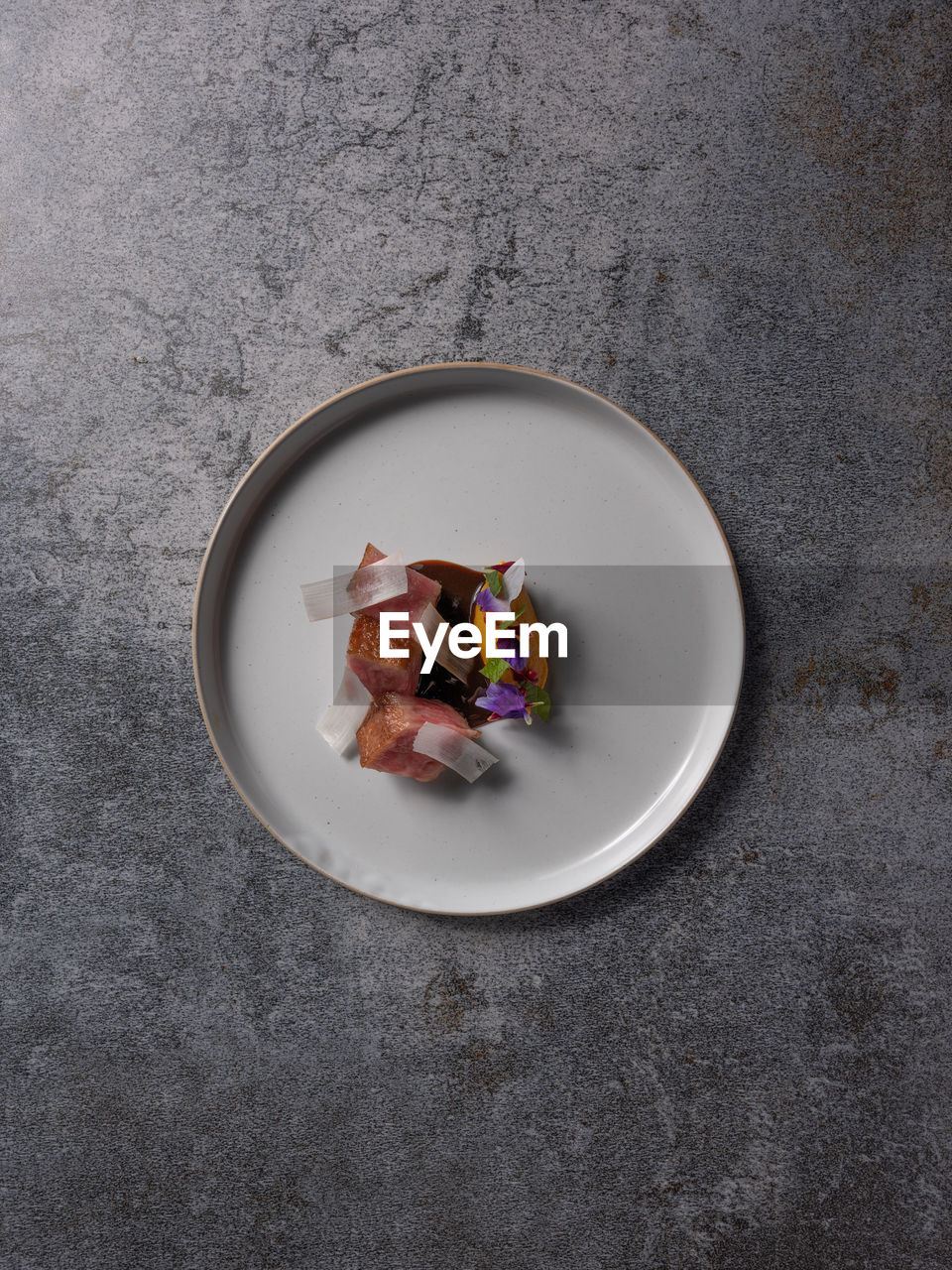 Japanese fusion dish on concrete
