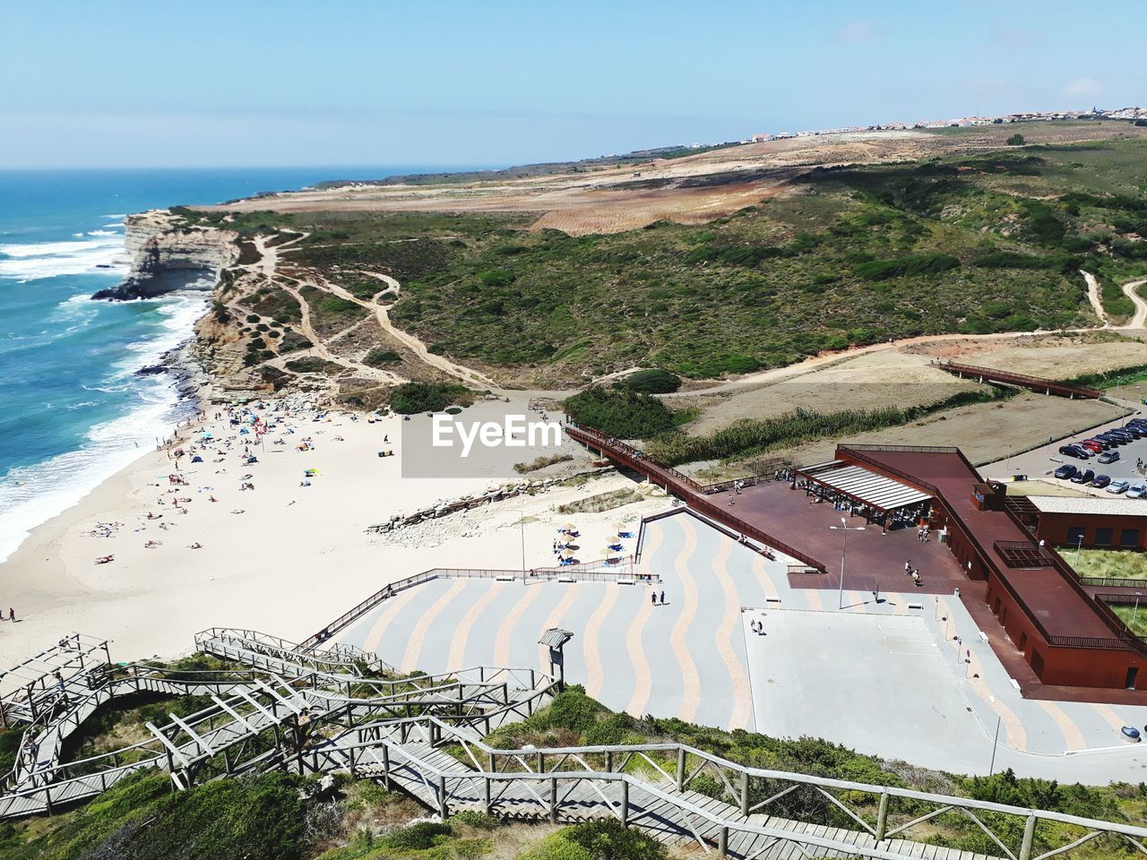 High angle view of sea against sky