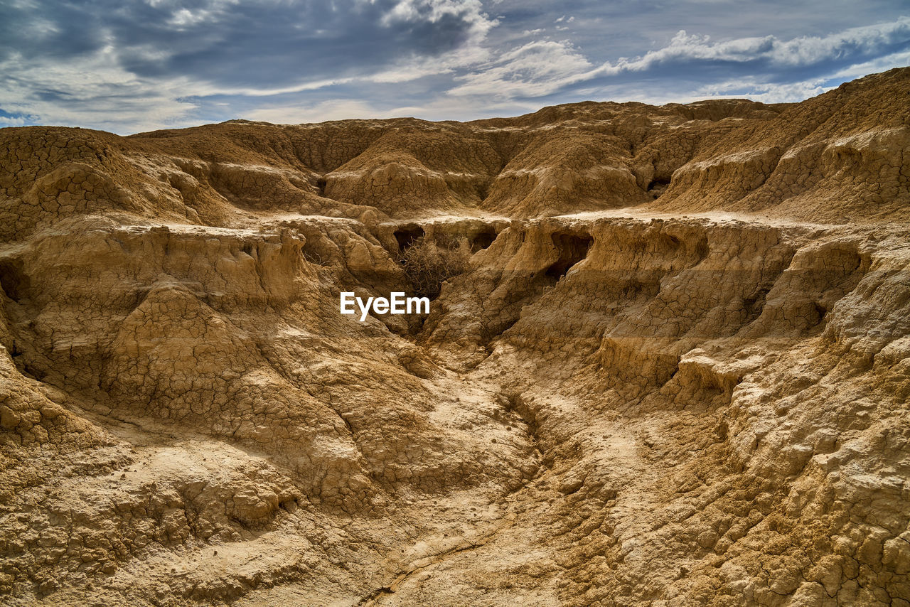 Fields of earth and stones in the natural park, bardenas reales